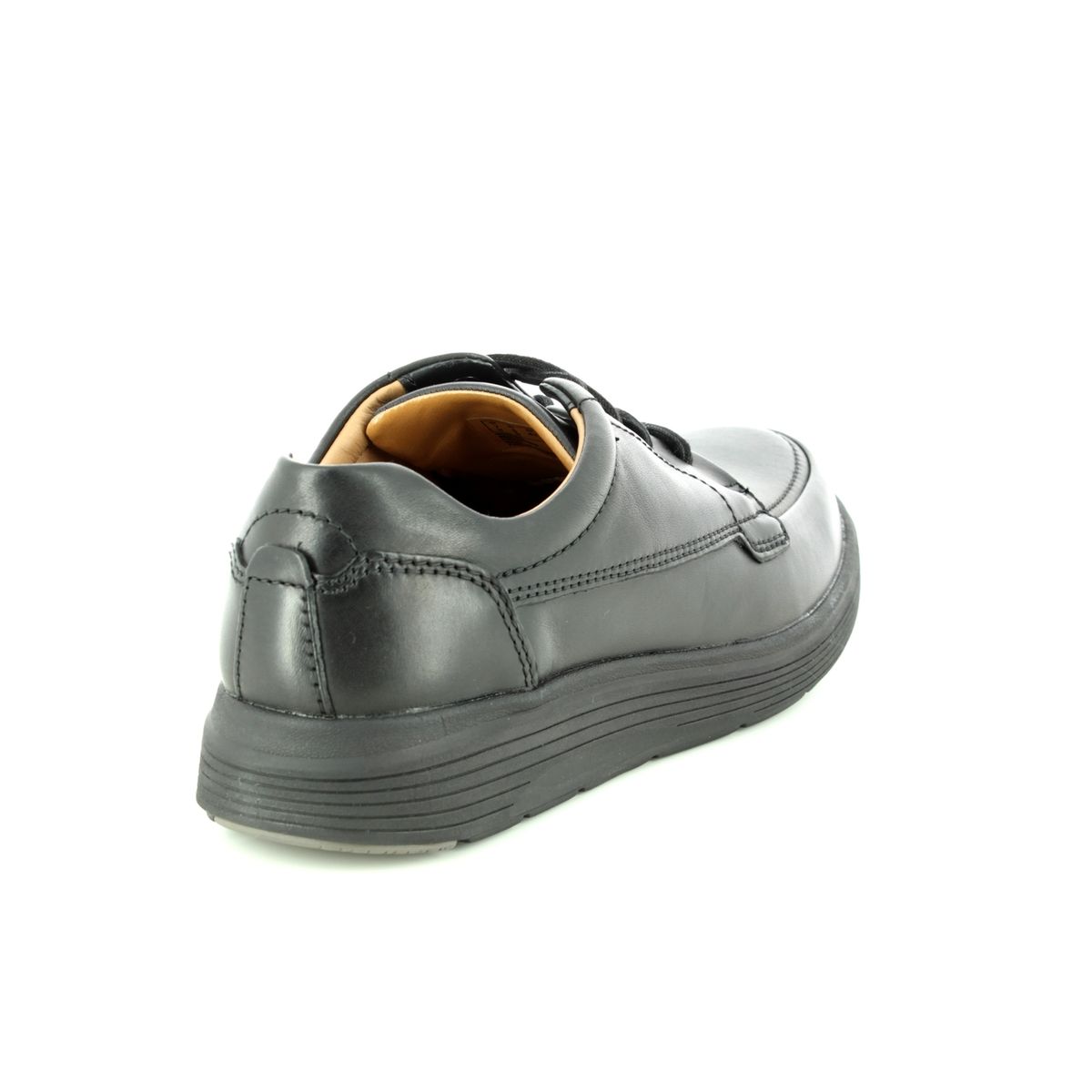 Clarks Un Abode Ease Black leather Mens comfort shoes 3698-48H