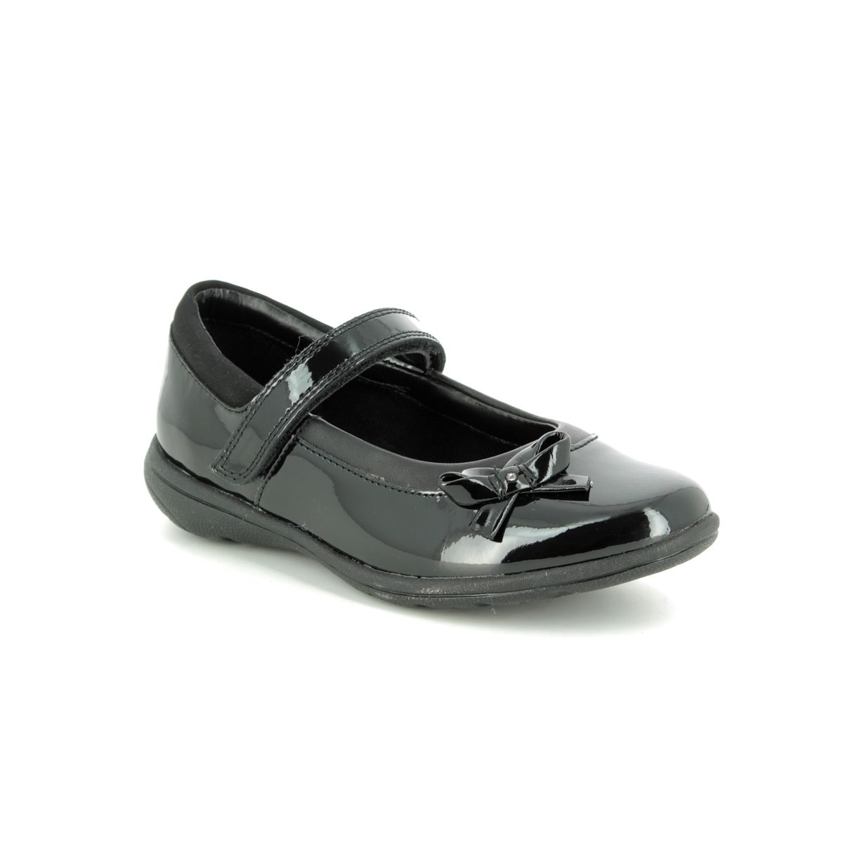 clarks black patent school shoes