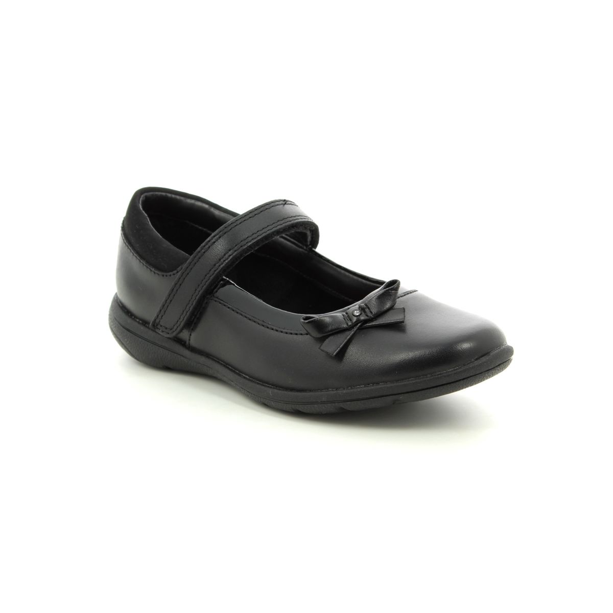 clarks black leather school shoes