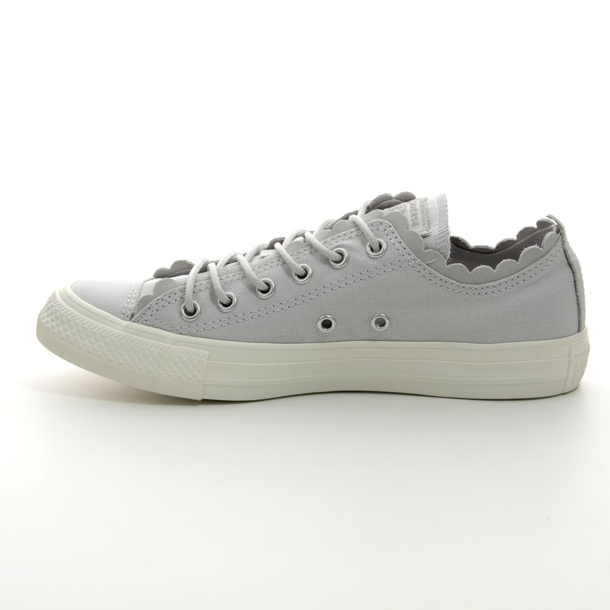 converse grey all star frilly thrills ox trainers