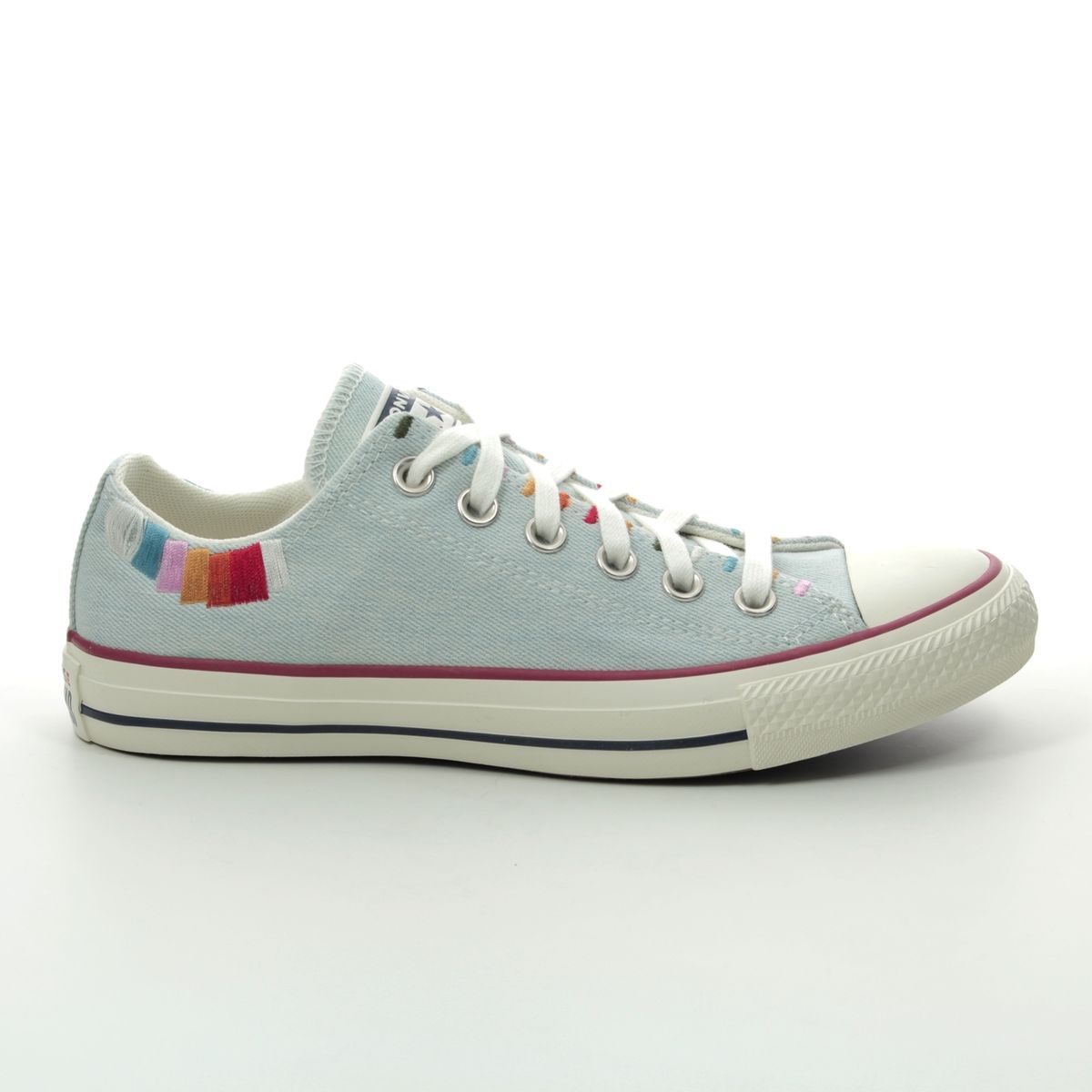 converse pale blue ox trainers