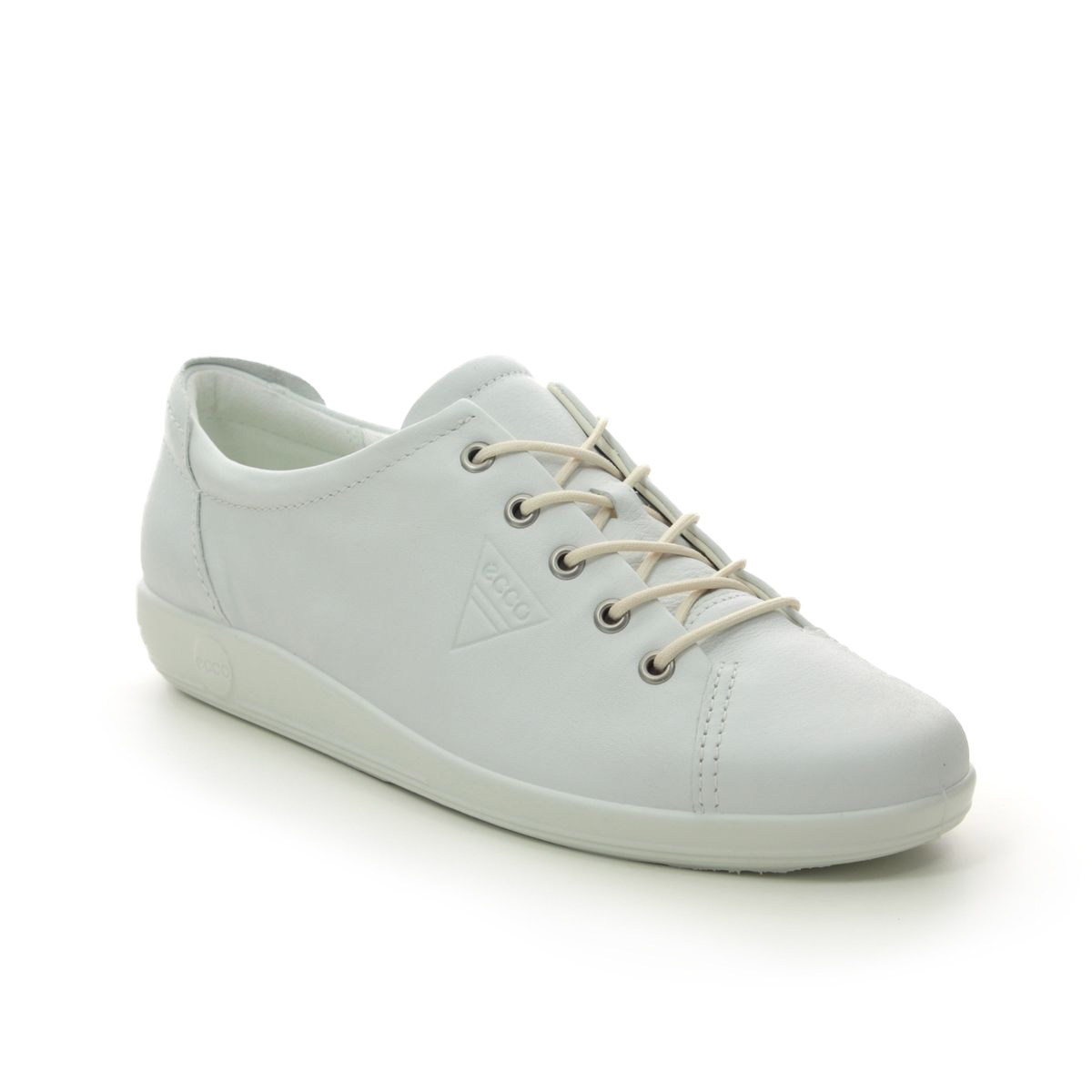 ECCO Soft 2.0 White Leather Womens lacing shoes 206503-01007