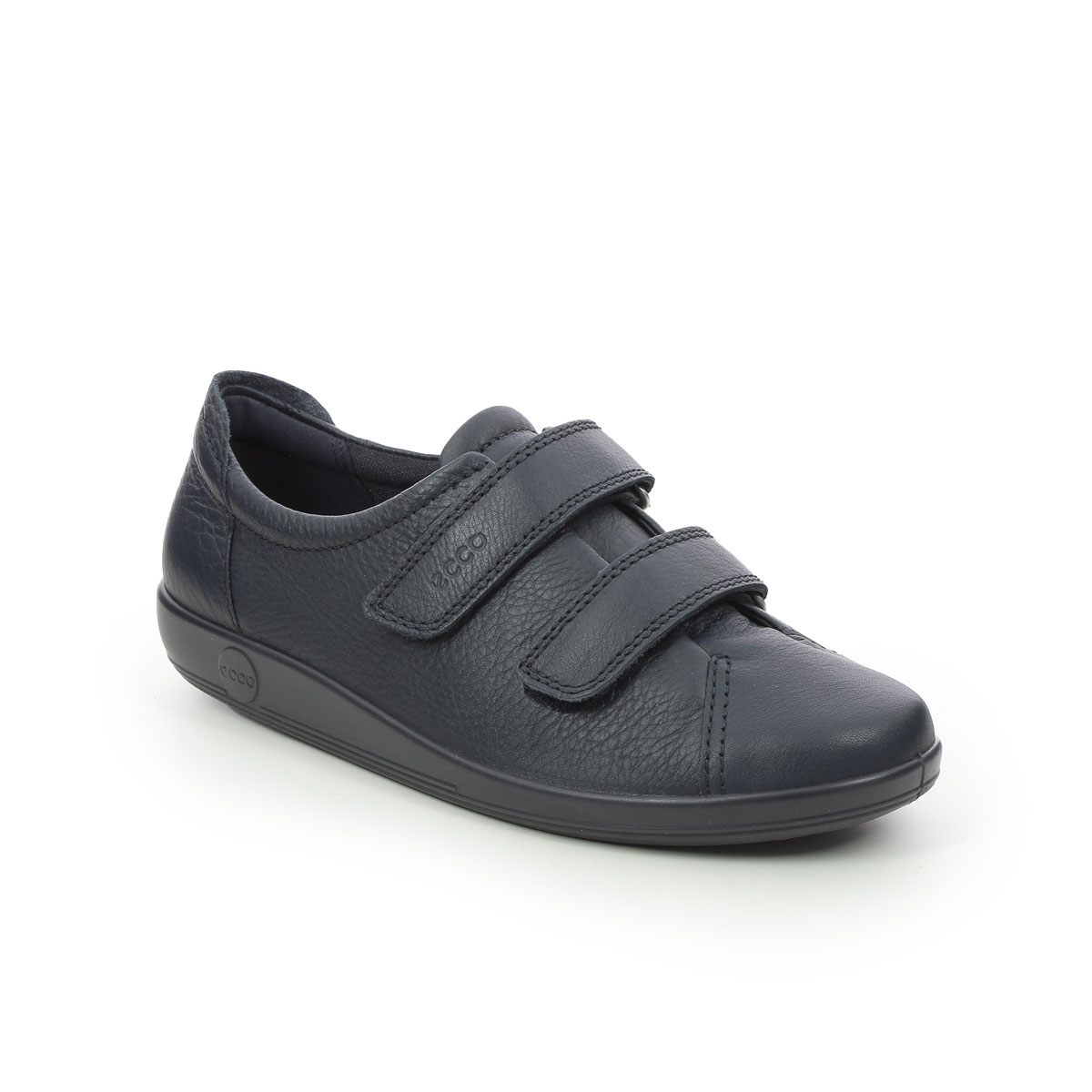 ECCO Soft 2V Navy Leather velcro shoes