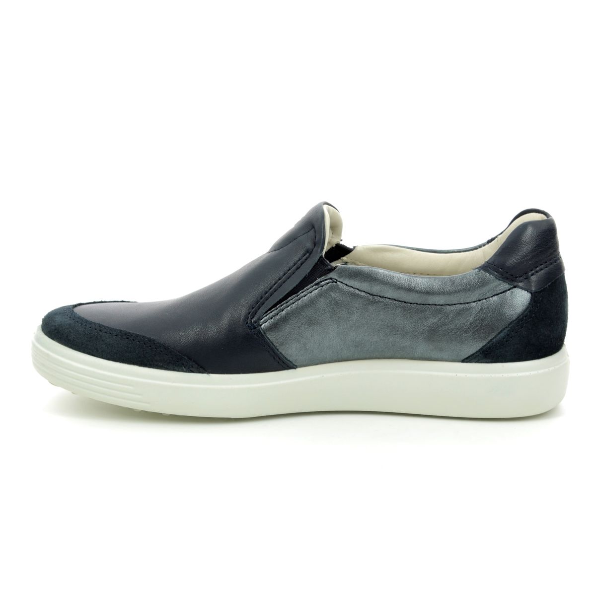 ECCO Soft 7 Slip On 430763-51142 Navy leather trainers