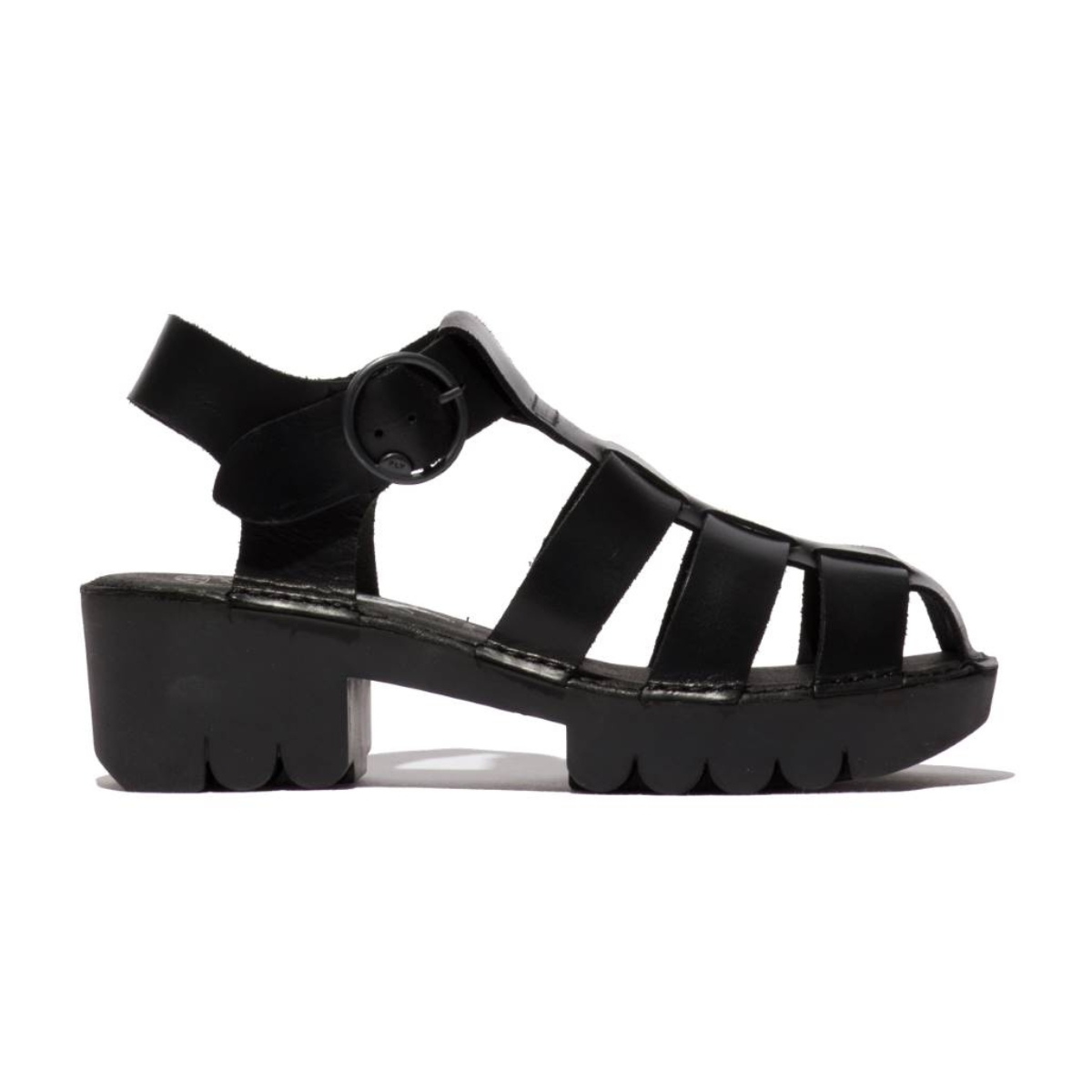 Fly London Emme Etta Lsw Black leather Womens Closed Toe Sandals ...