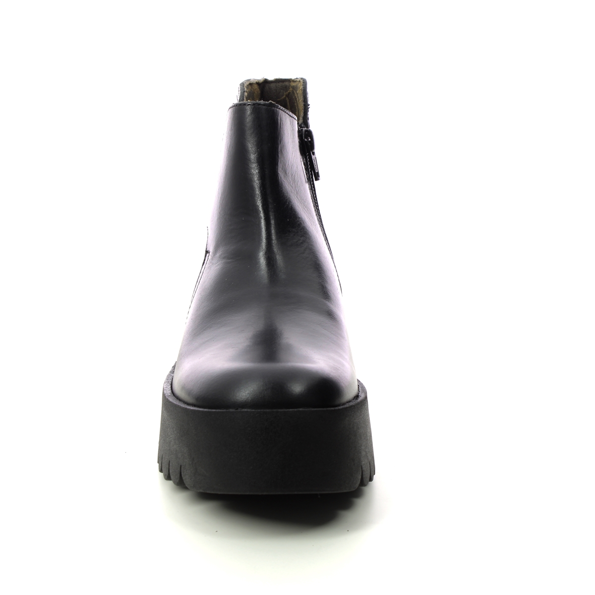 Fly London Endo Esme Black leather Womens Wedge Boots P145006-000
