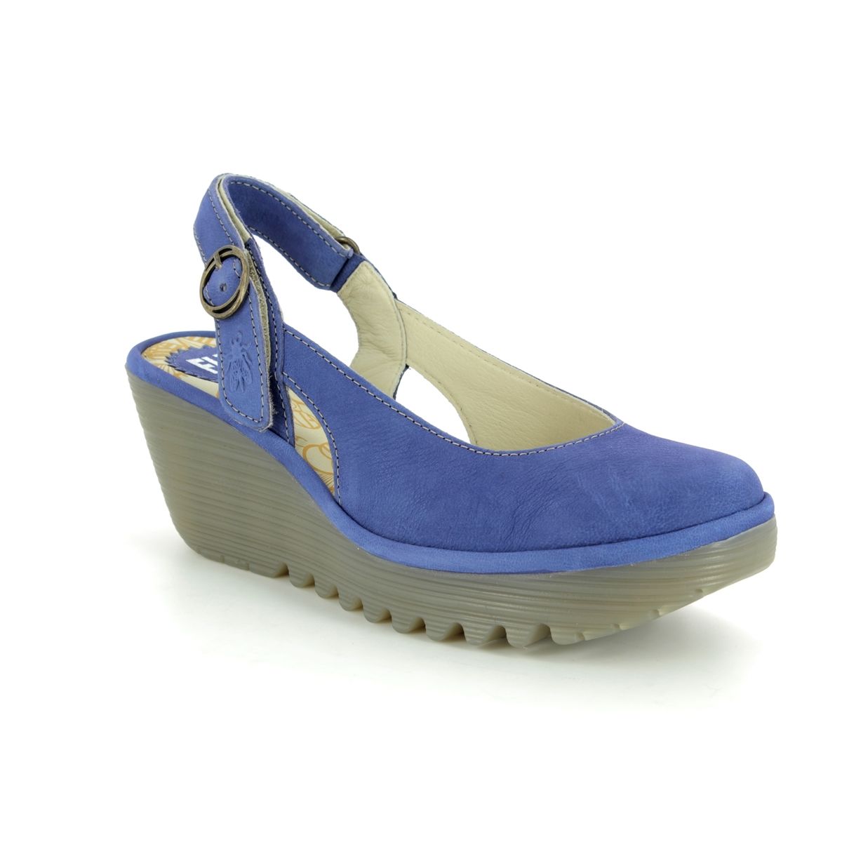 Ylux P500979-002 BLUE LEATHER Wedge Shoes