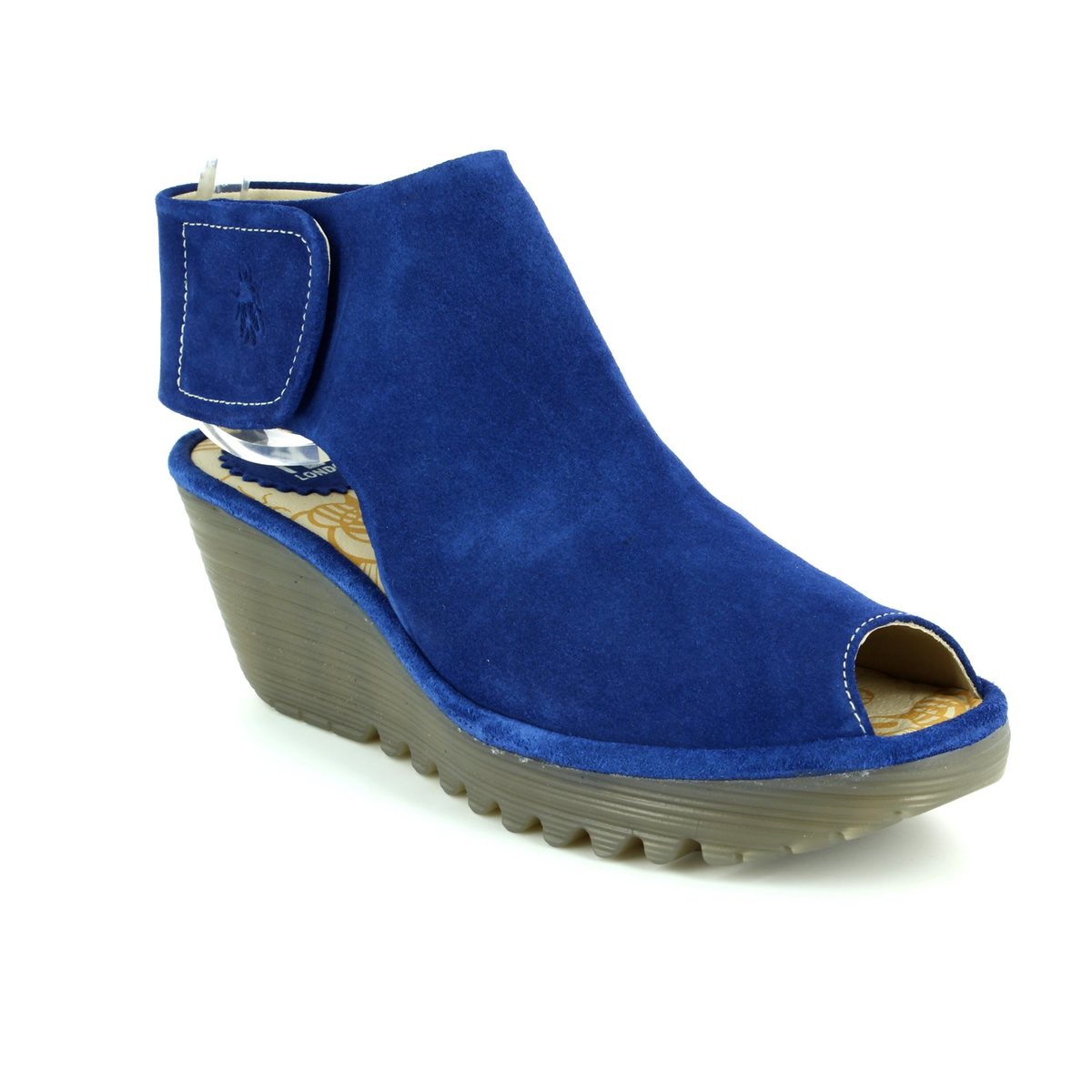 blue wedge sandal