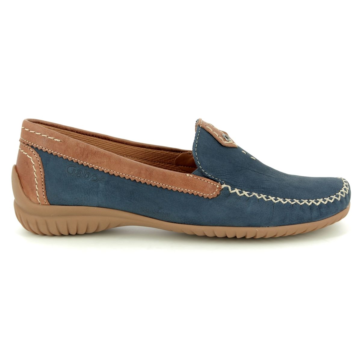 Gabor California Navy Tan Womens loafers 26.090.46