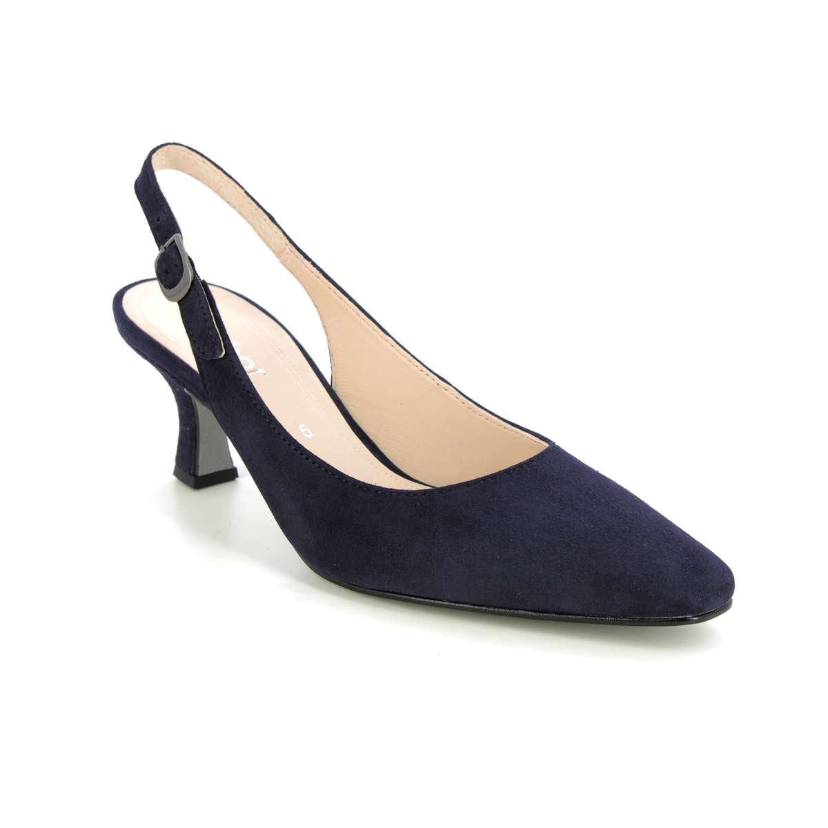Gabor Lindy Kitten Navy Suede Womens Slingback Shoes 21.510.16