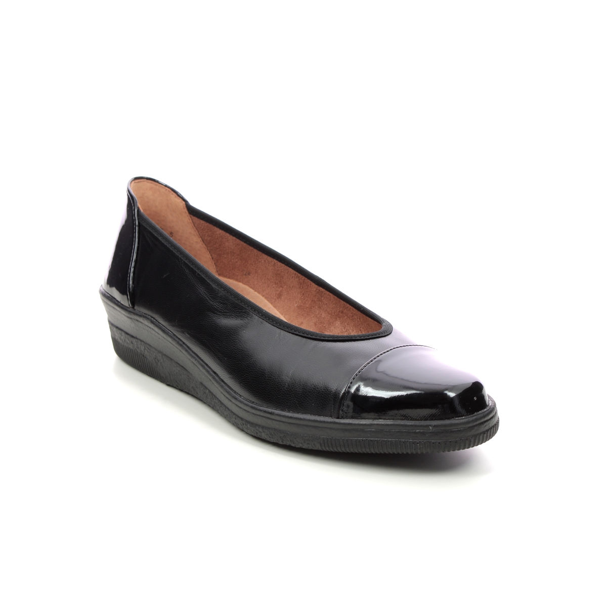 Gabor Petunia Black Patent Leather Womens Comfort Slip On Shoes 06.402.37