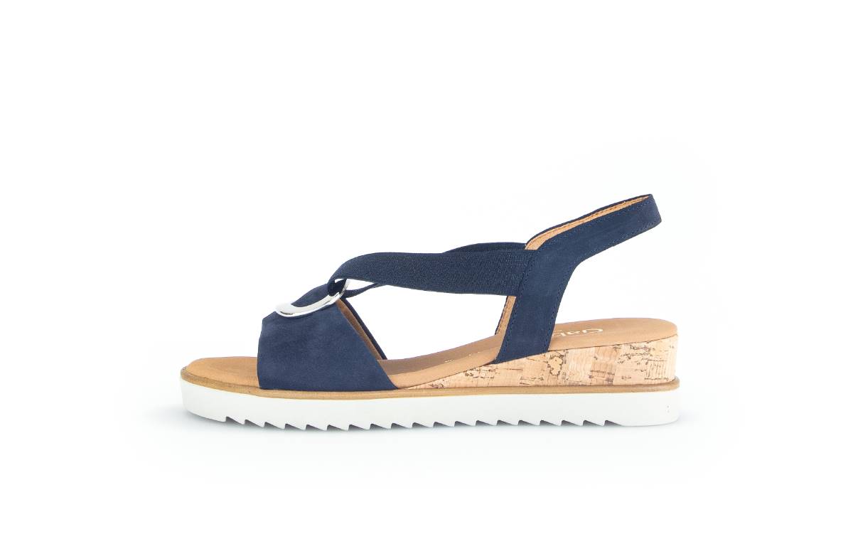 Gabor navy cheap wedge sandals