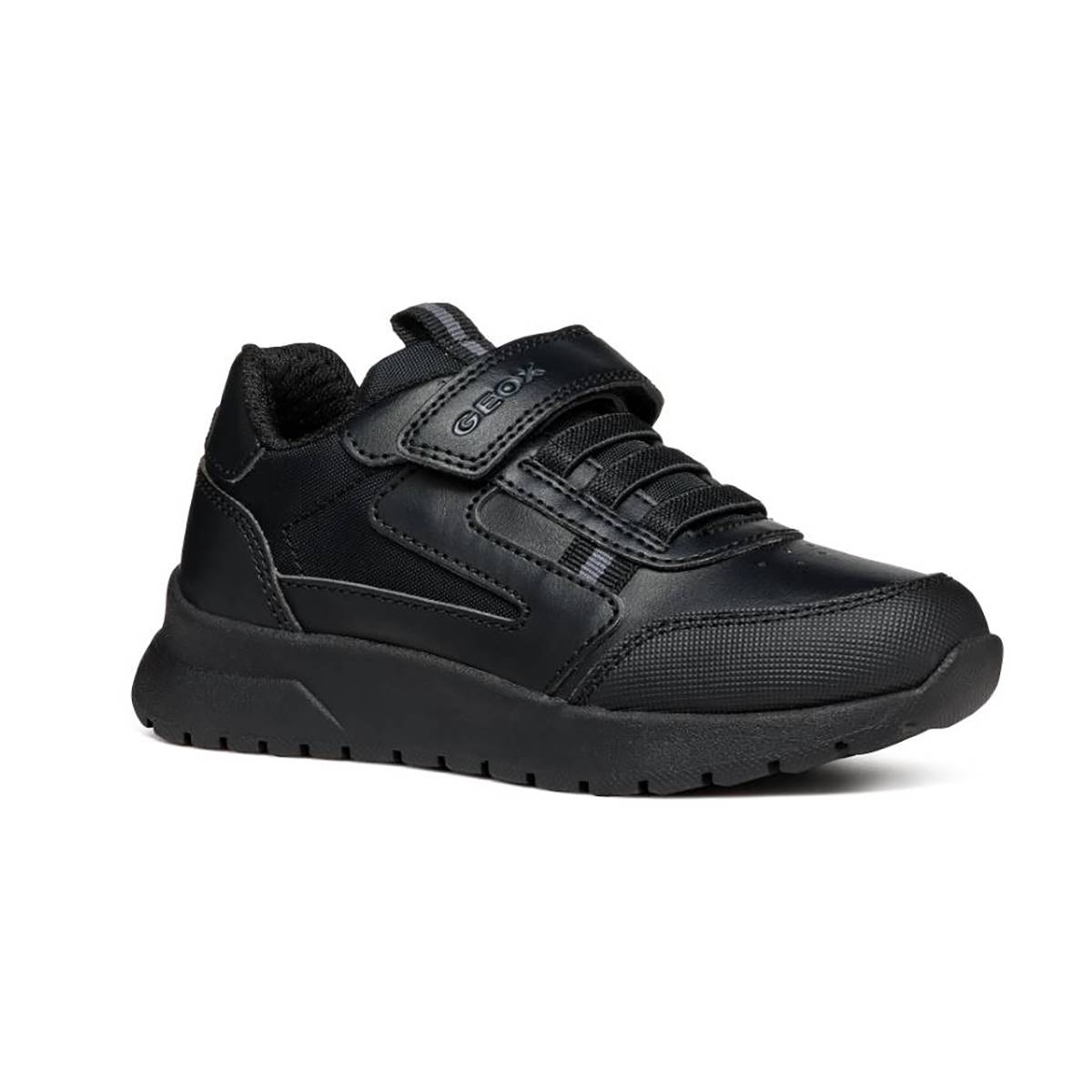 Geox Briezee Bungee Black Kids Boys Shoes J36GMA-C9999