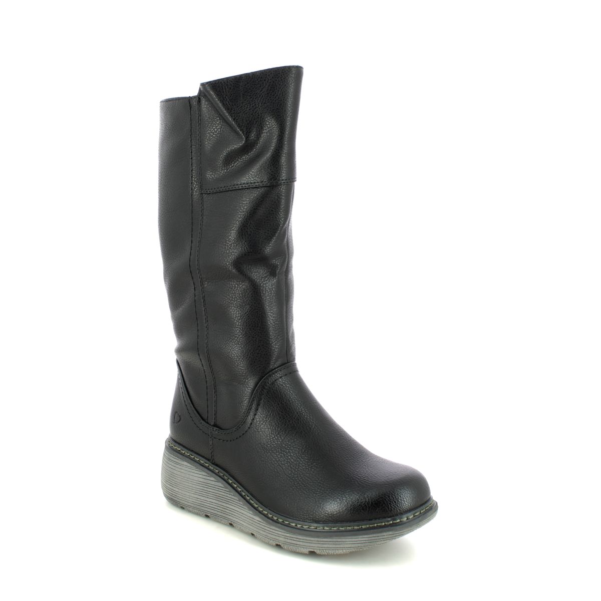 Heavenly Feet Lombardy Wedge Black Womens Mid Calf Boots 3005-34