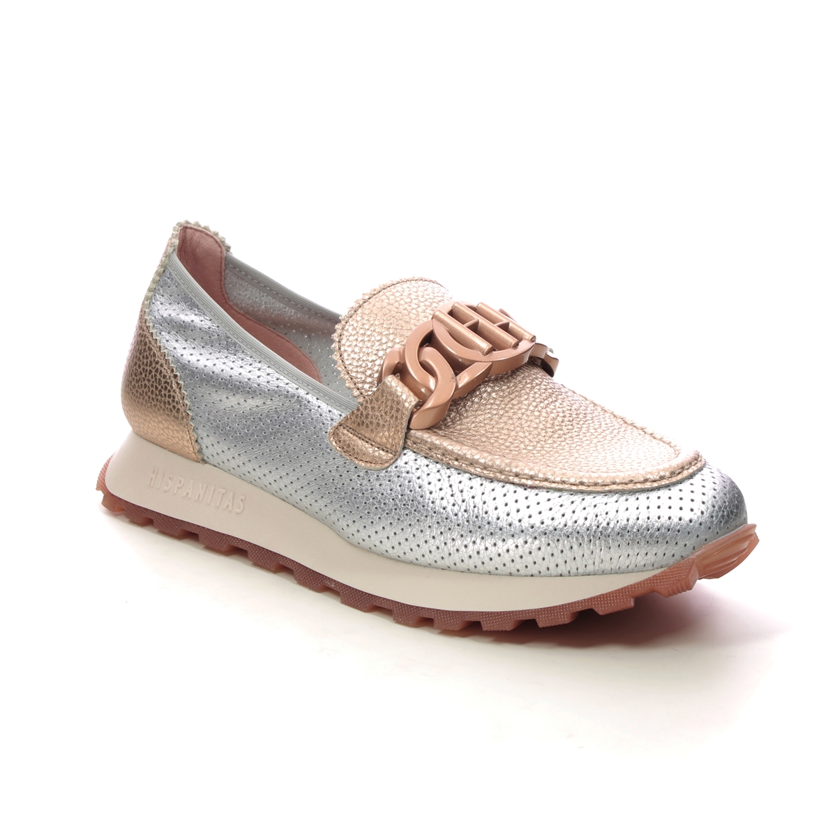 Womens metallic hot sale loafers