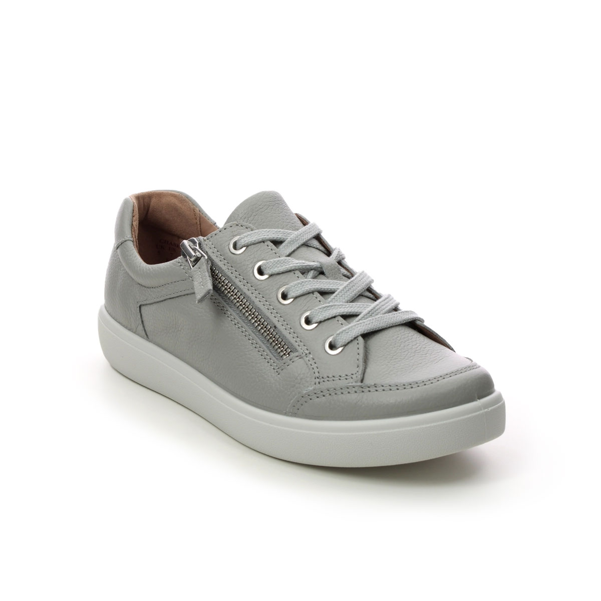 Hotter Chase 2 Wide 16116-03 Light Grey Leather trainers