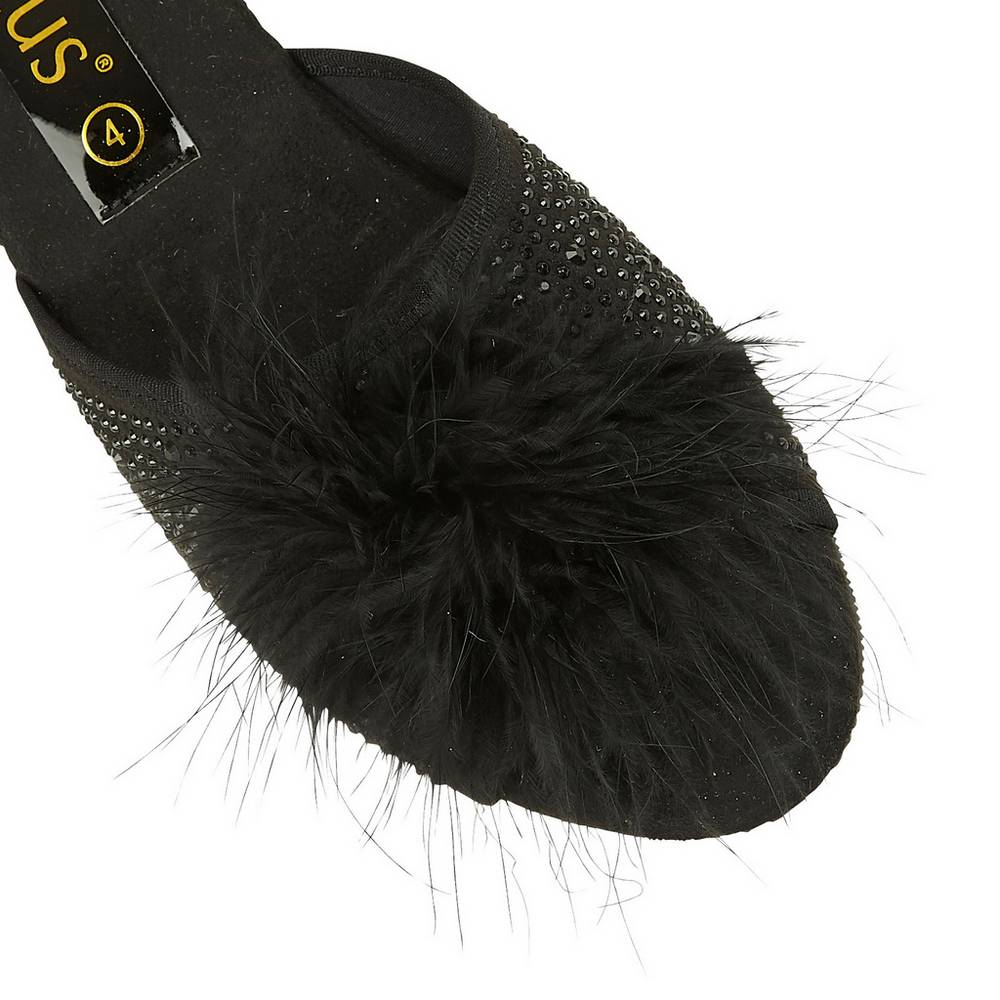 black slipper mules