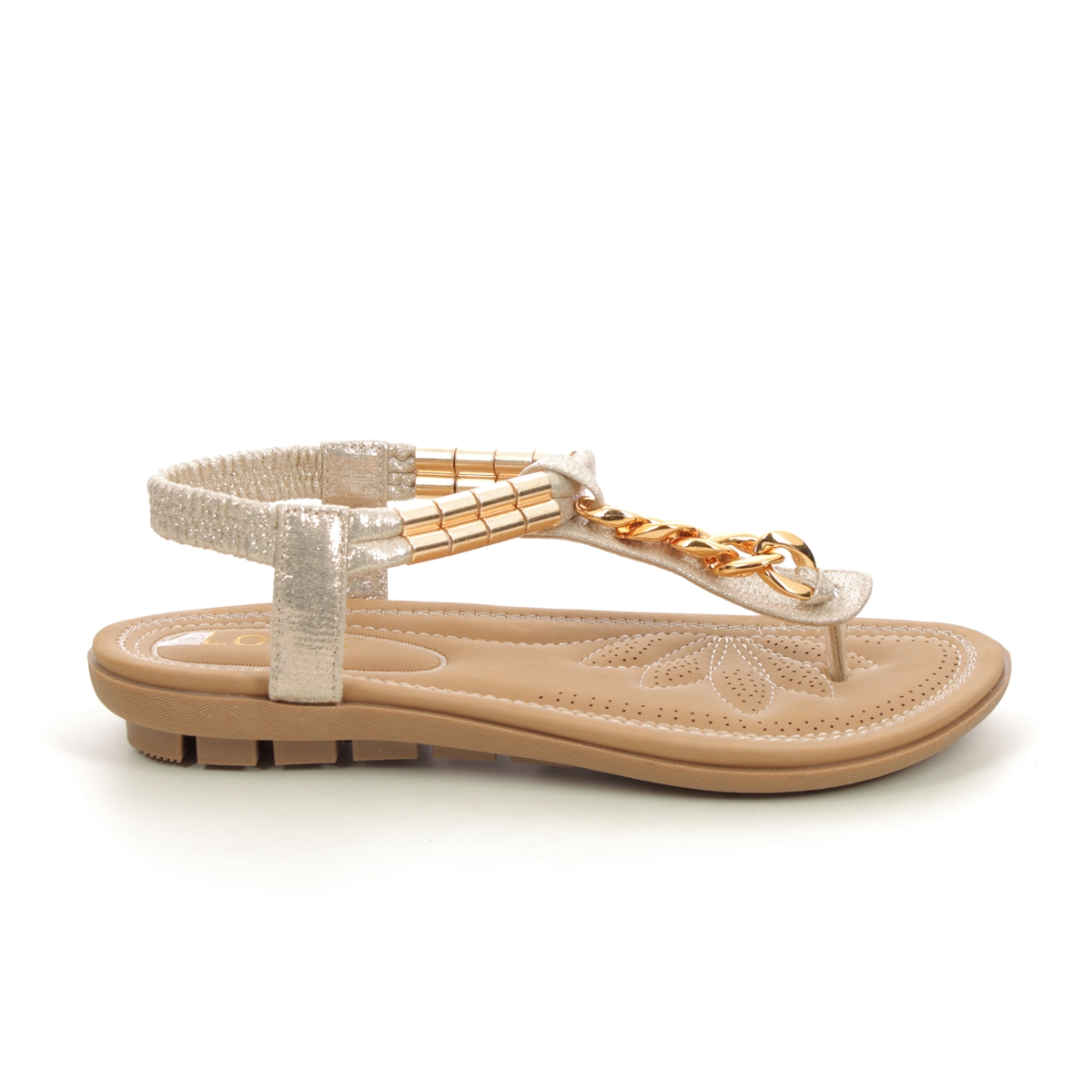 Lotus Cybil Gold Flat Sandals