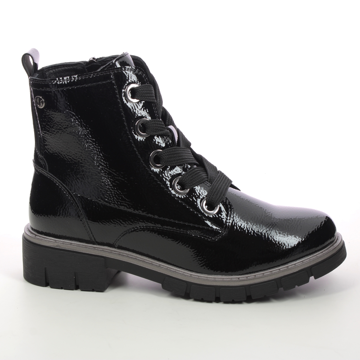 Women's patent 2025 biker boots