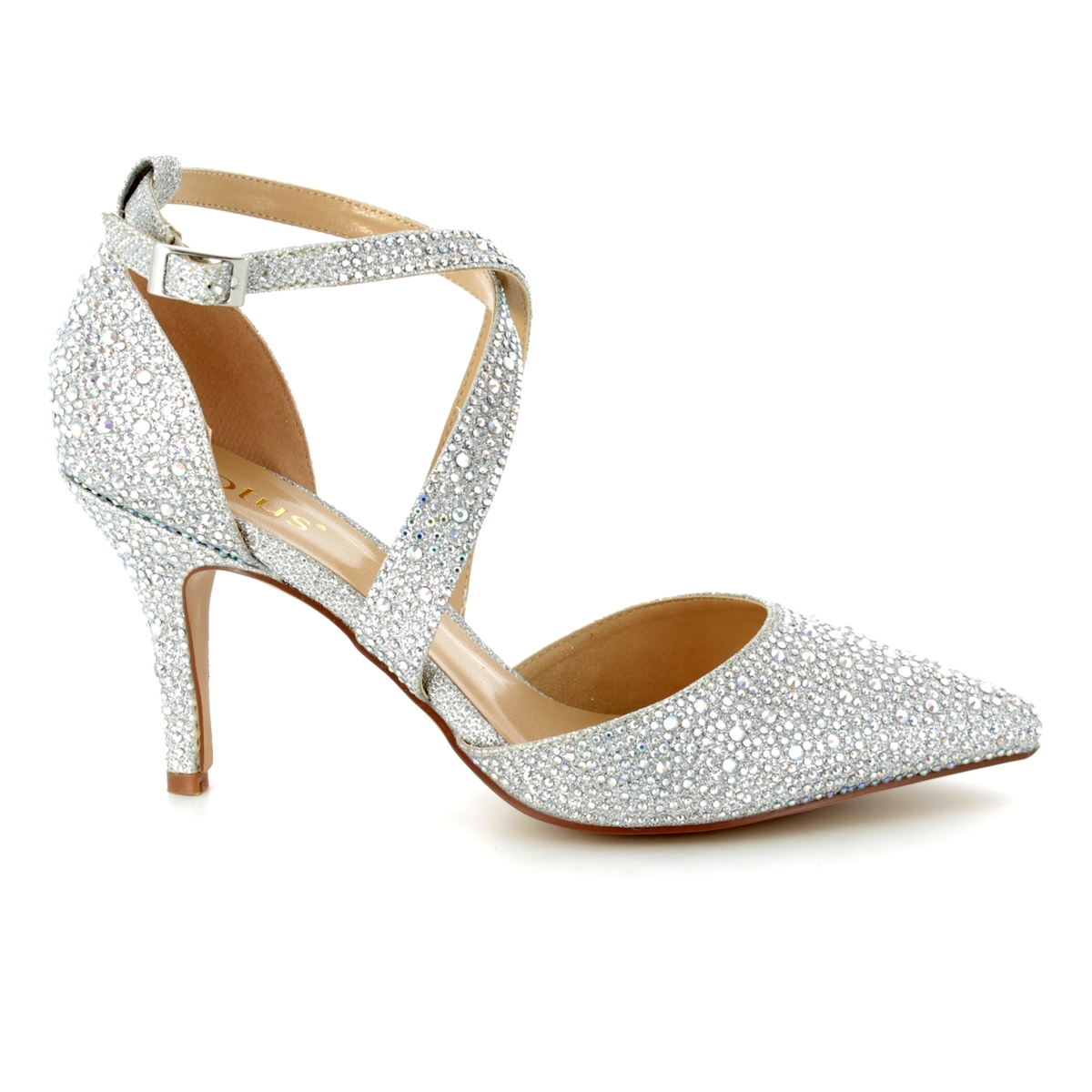 Lotus Star Silver Glitz high-heeled shoes