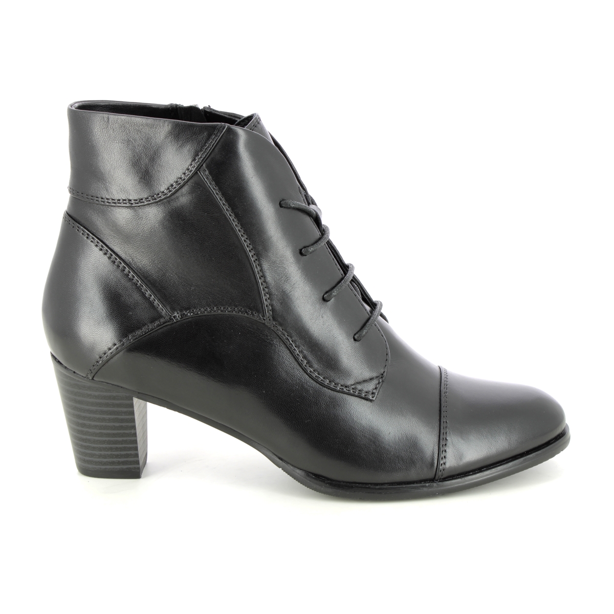 Regarde le Ciel Sonia 123 Lace Black leather Womens Lace Up Boots 0123-0003