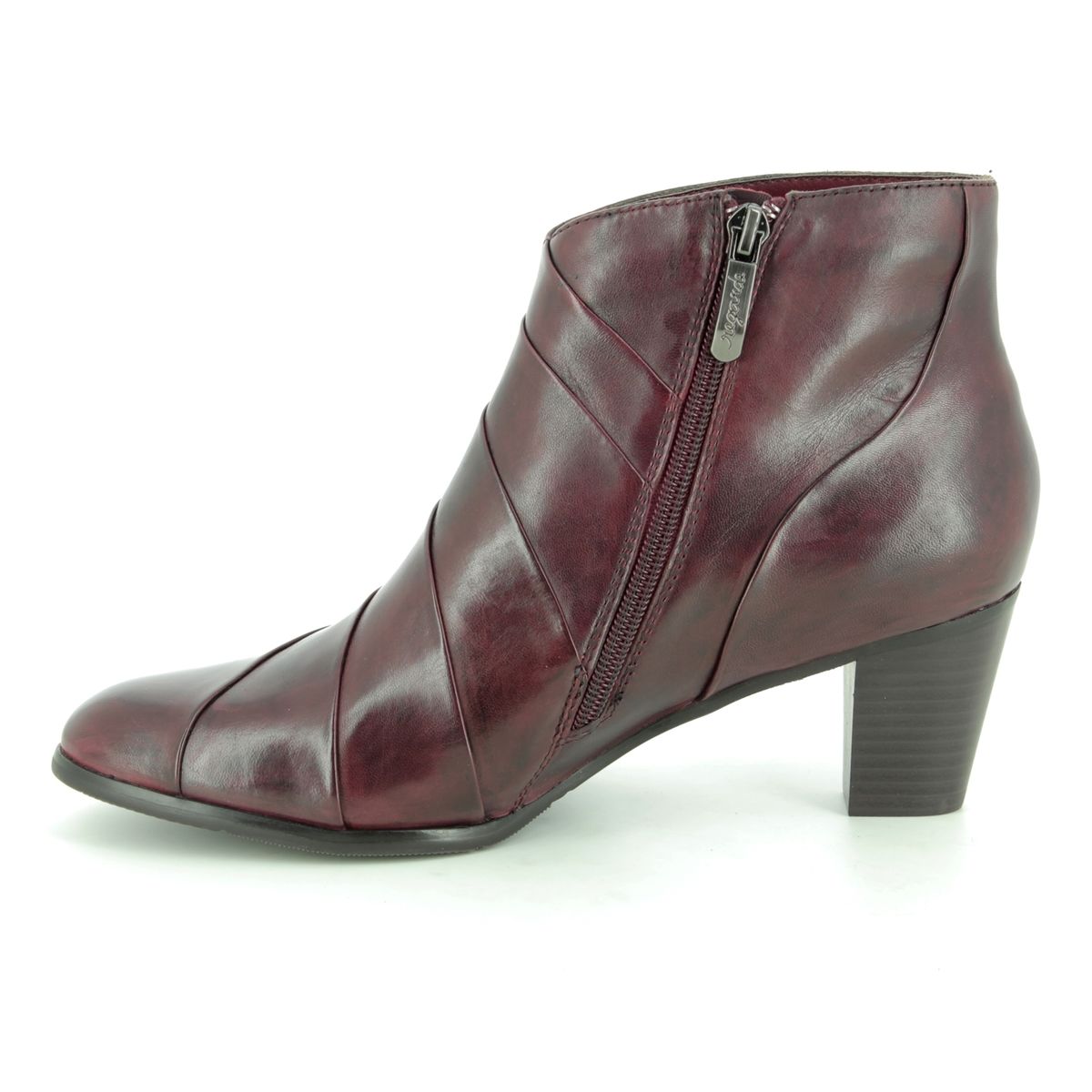 Regarde le Ciel Sonia 38 9008-81 Wine leather Ankle Boots