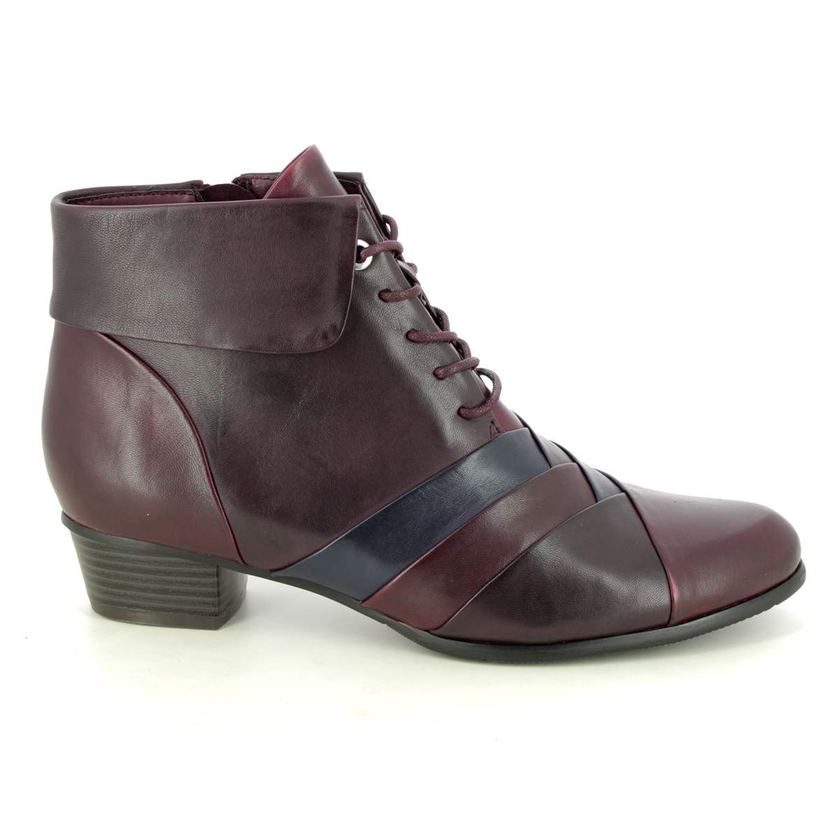 Regarde le Ciel Stefany 374 Wine leather Womens Lace Up Boots 0374-6418