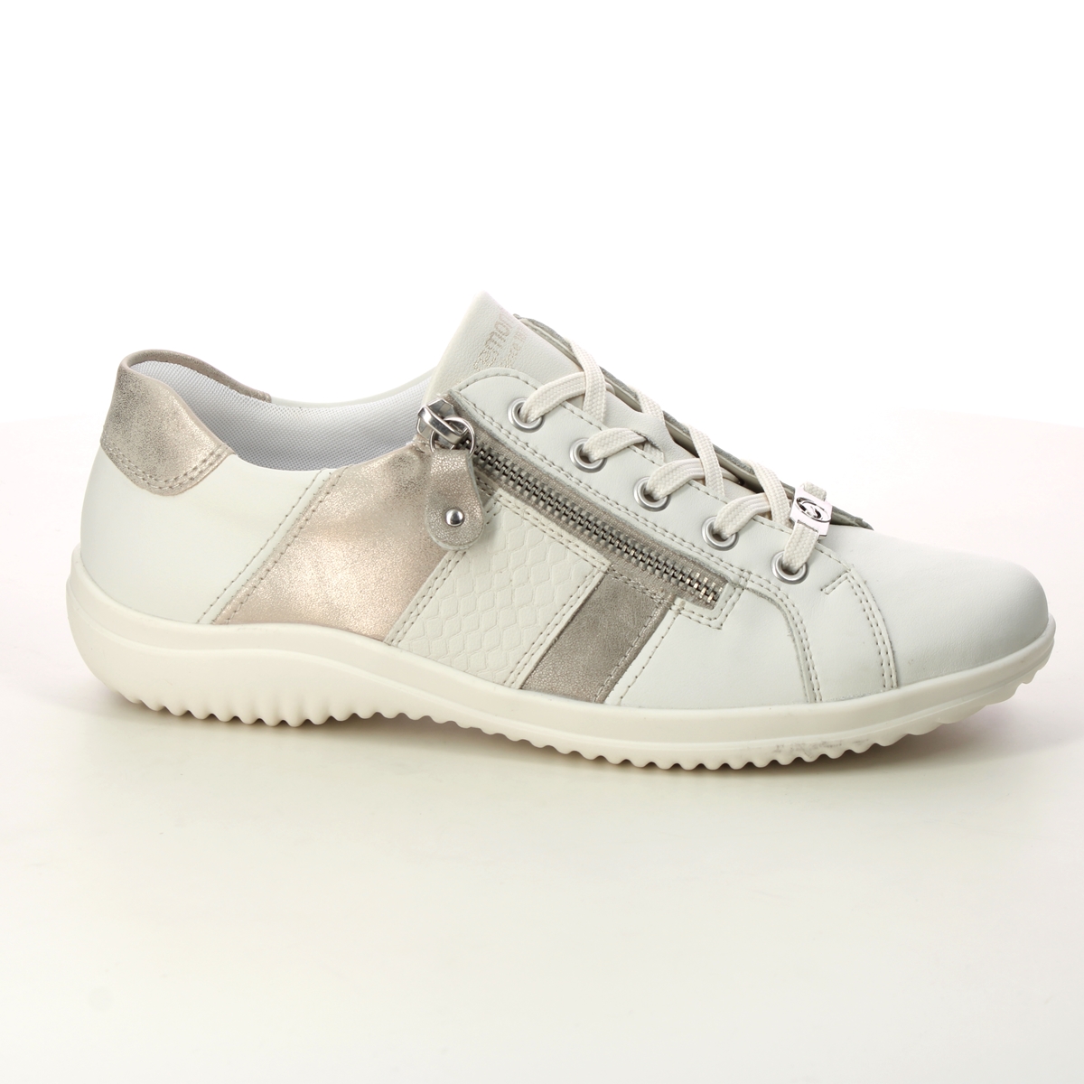 Remonte D1E00-80 Livon Zip Beige leather Womens lacing shoes