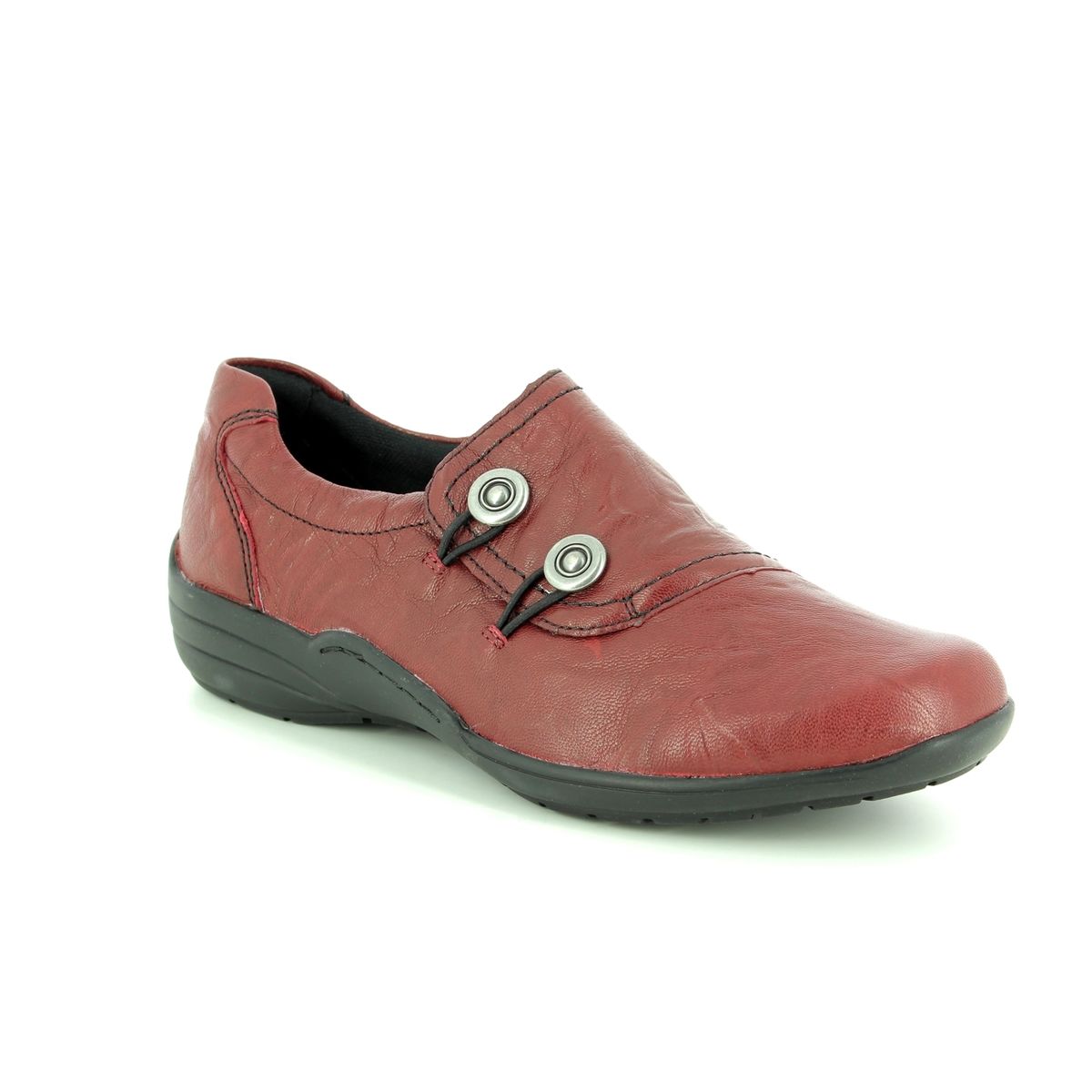 Red leather Comfort Slip On Shoes