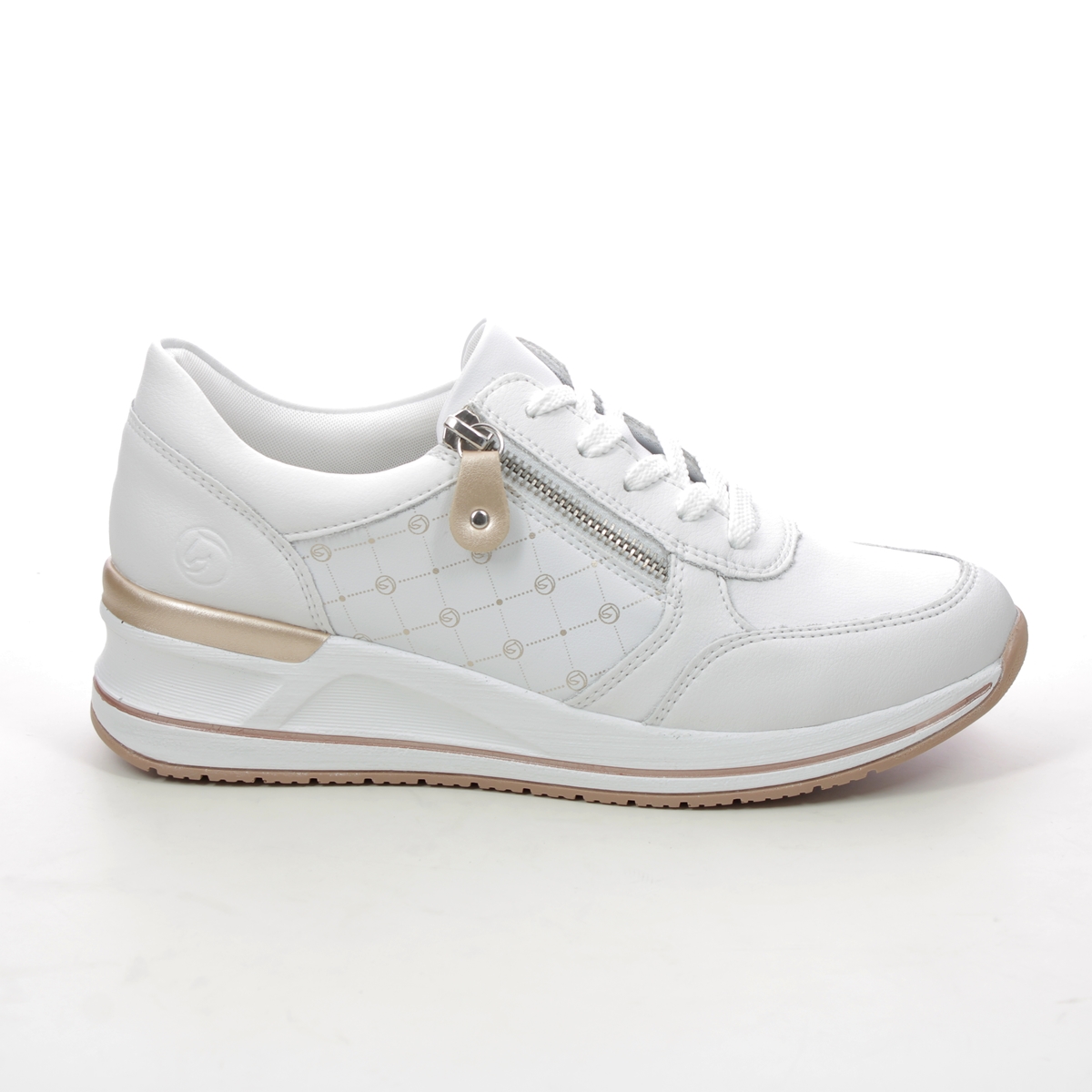 Remonte D3211-80 Sea Wedge Zip White Rose gold Womens trainers