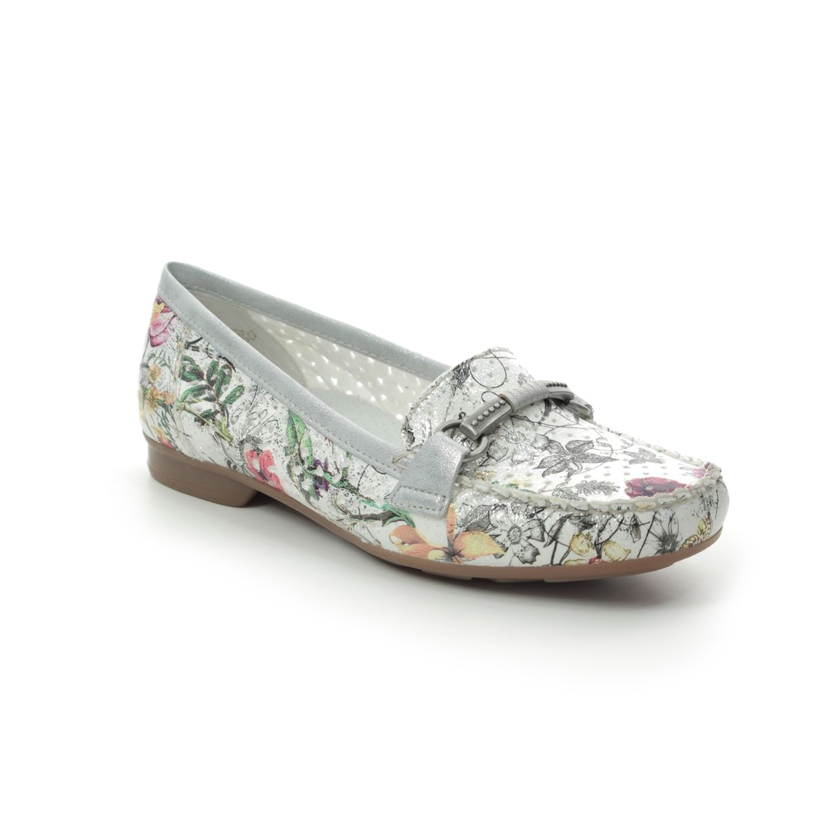 floral print loafers