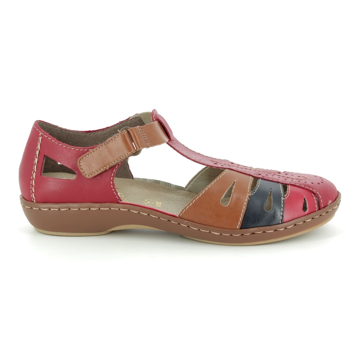 Rieker 45867-33 Red multi Closed Toe Sandals