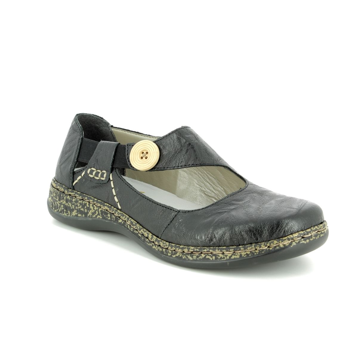 Rieker 46364-00 Black Mary Jane Shoes