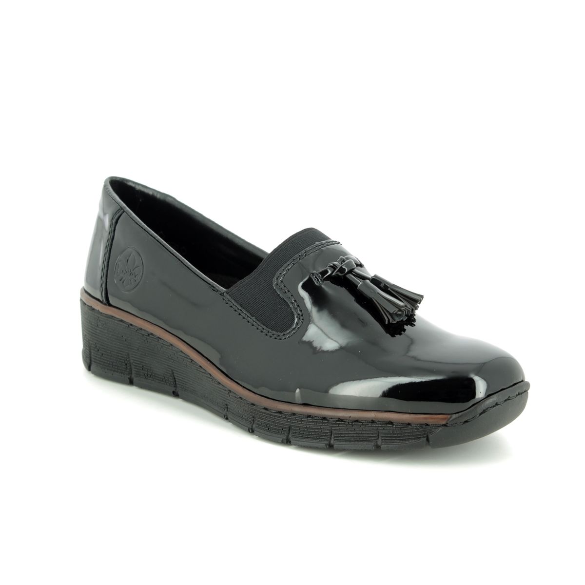 olie statsminister St Rieker 53751-00 Black patent Comfort Slip On Shoes
