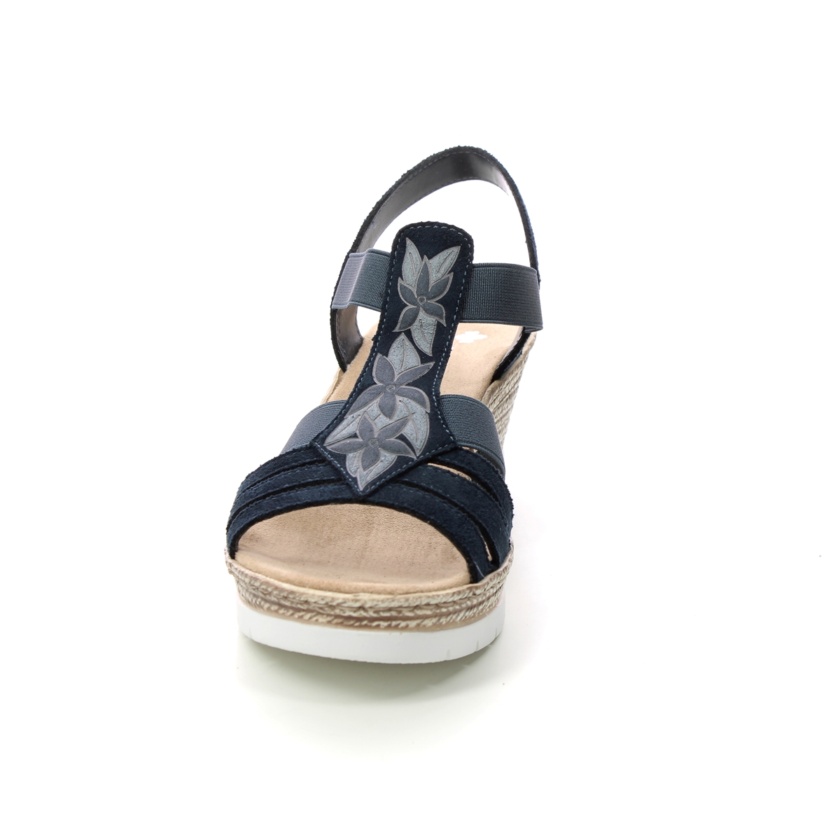 rieker navy wedge sandals