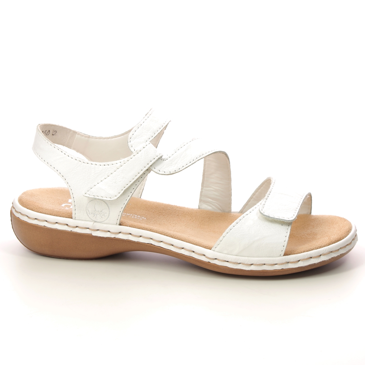 Rieker 659C7-80 WHITE LEATHER Womens Comfortable Sandals