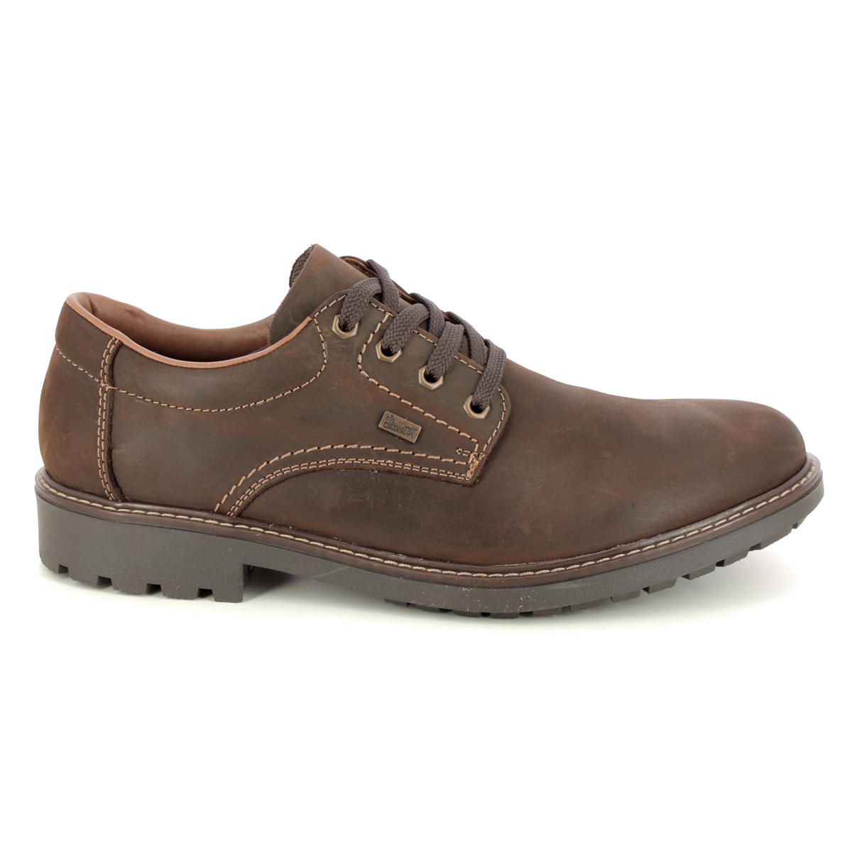 Rieker B4610-22 Brown waxy leather Mens comfort shoes