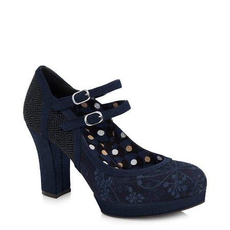 navy heeled shoes