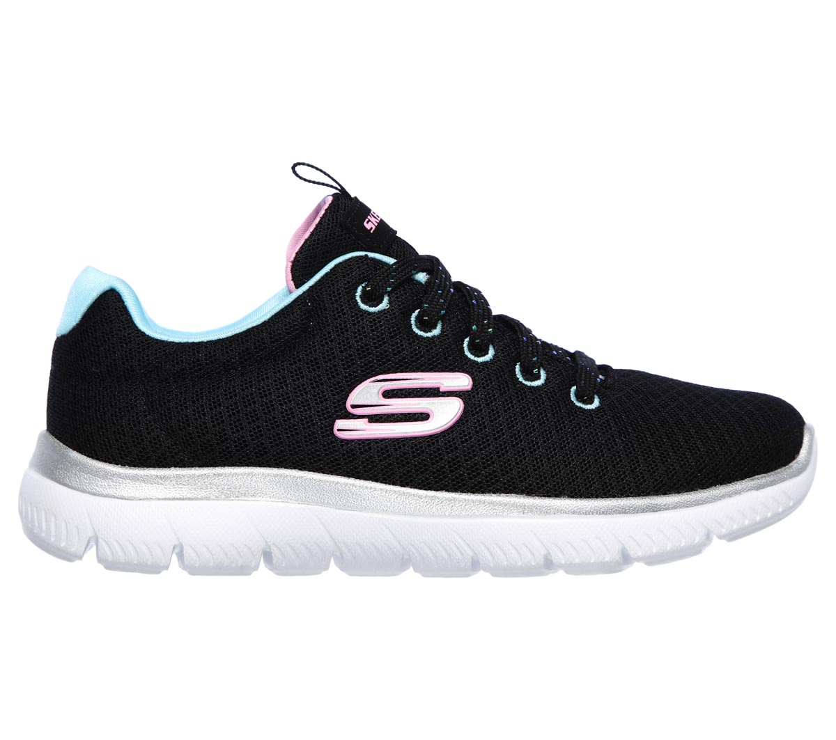 Skechers Summits 302070L BKTQ Black Turquoise trainers