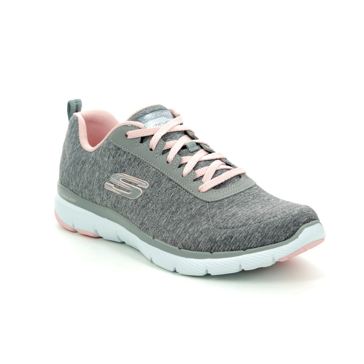 grey and pink trainers