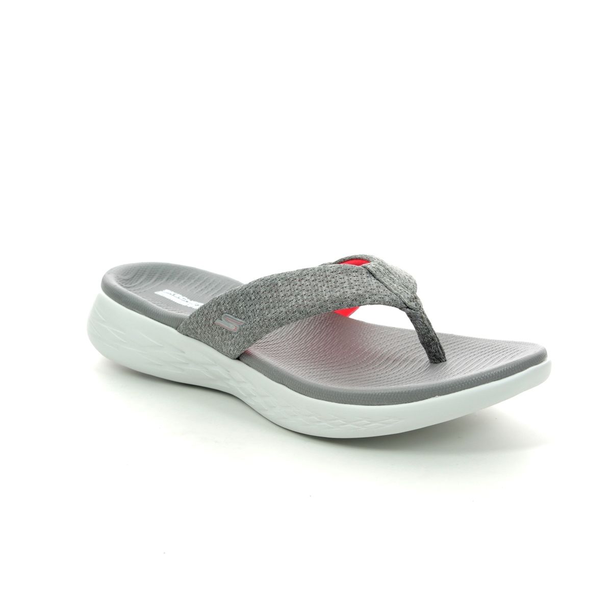grey skechers flip flops