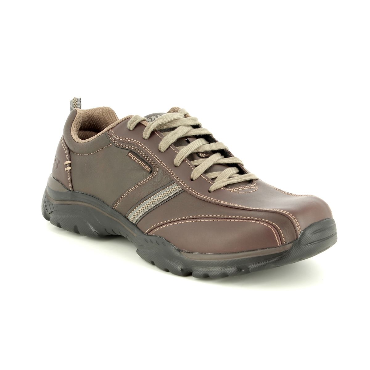 skechers brown lace up shoes