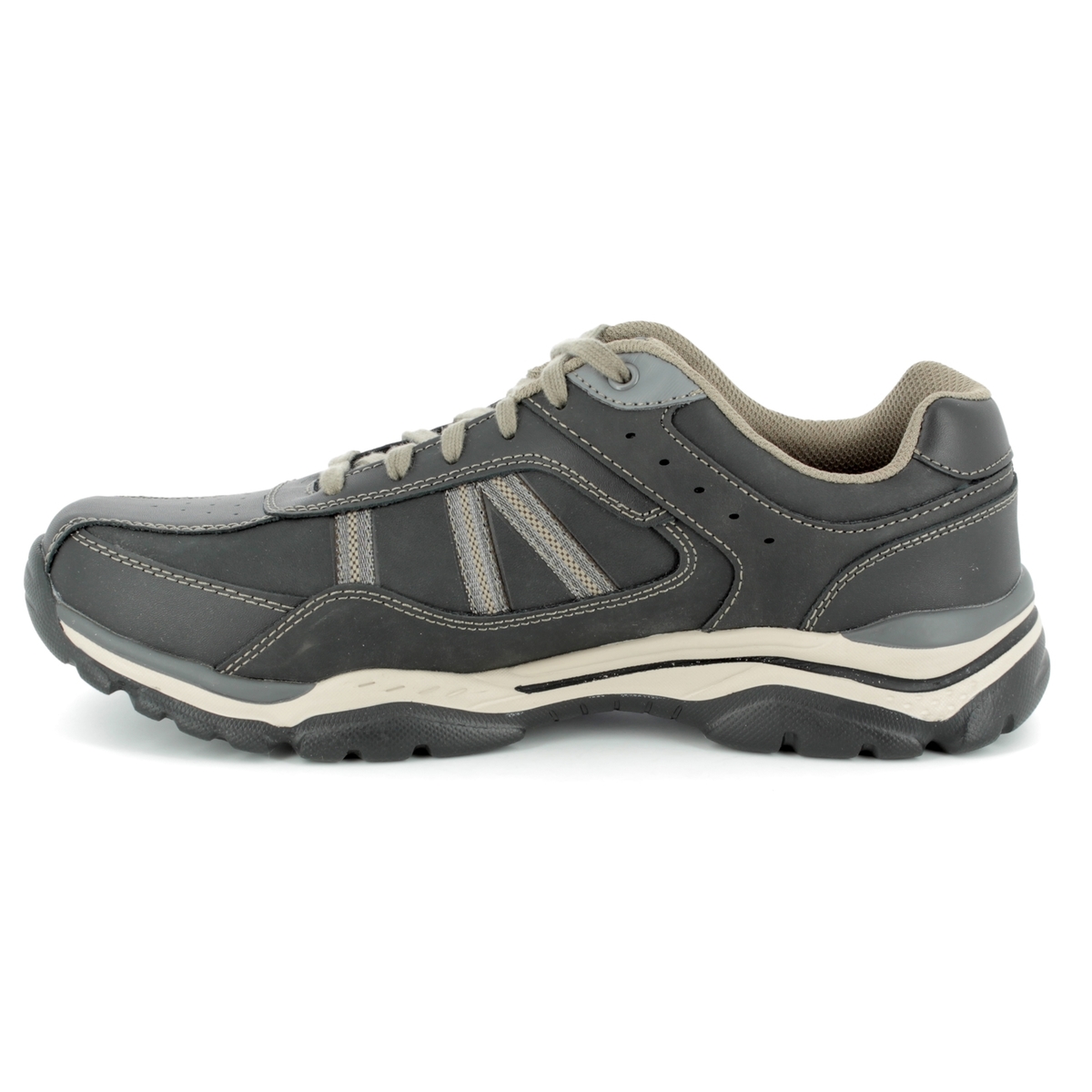Skechers Rovato Texon Relaxed Fit 65418 BKTP black-taupe casual shoes