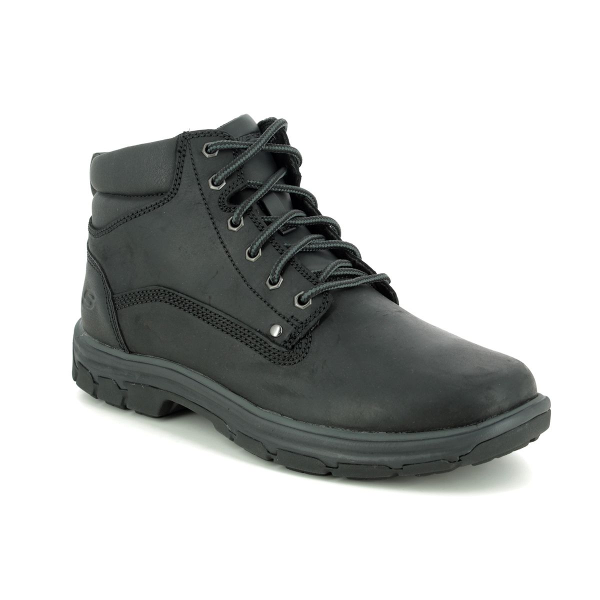 skechers black leather boots