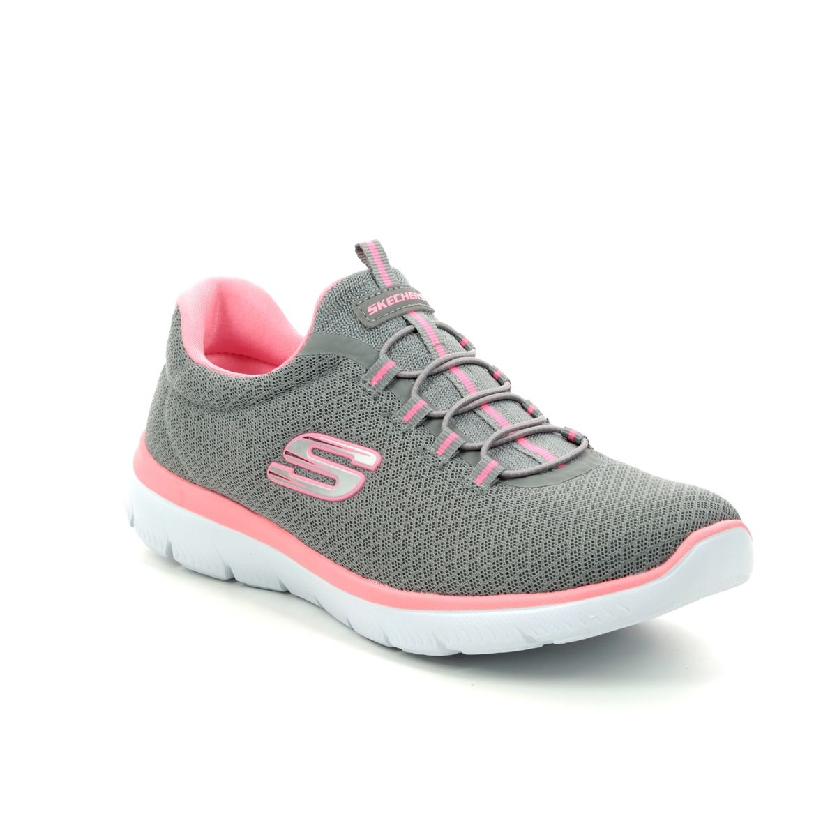 grey and pink skechers