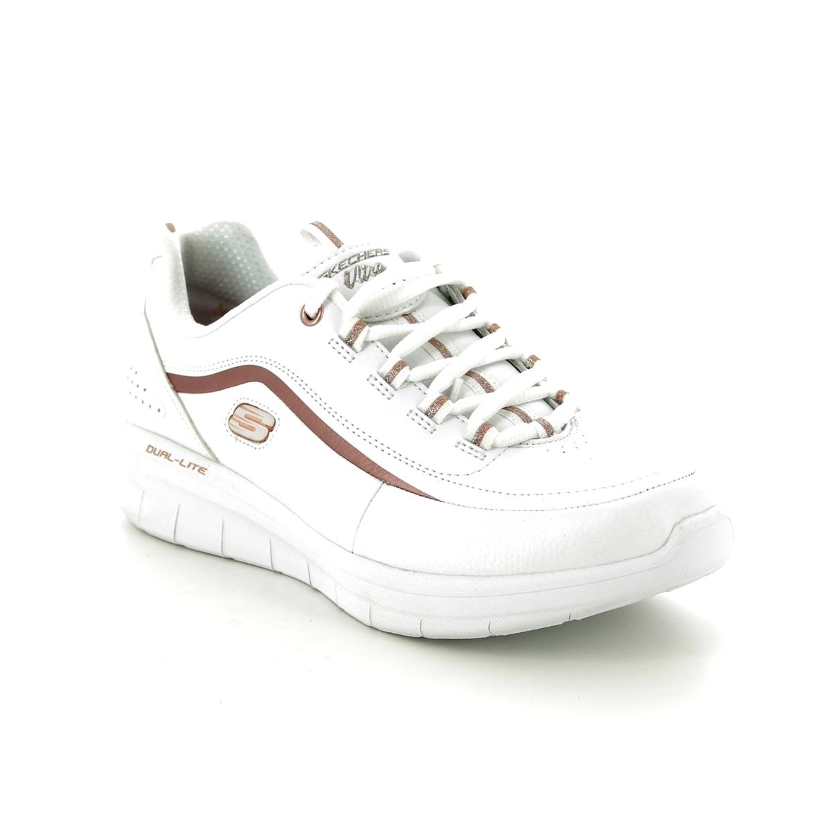 skechers white and gold