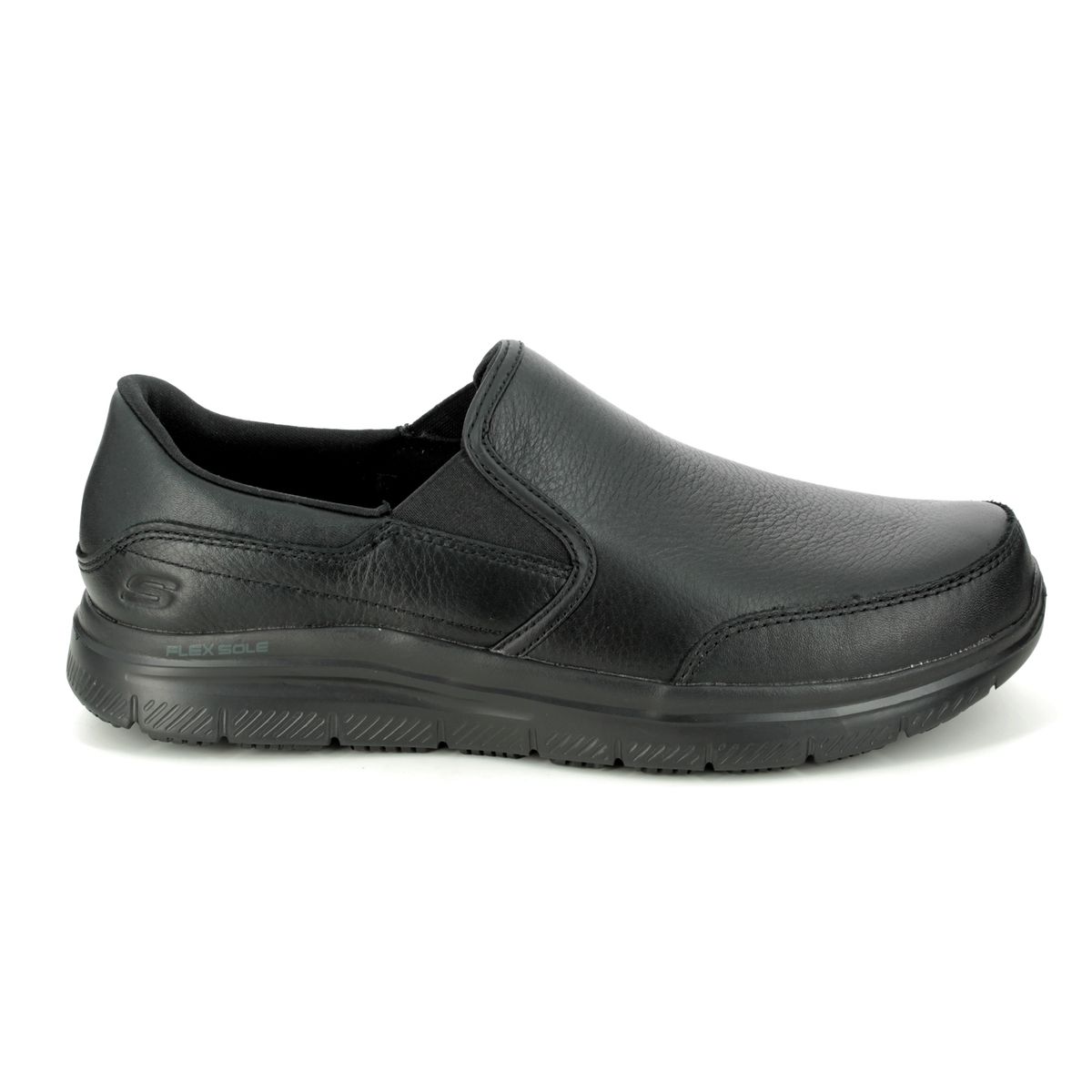 skechers slip on black shoes