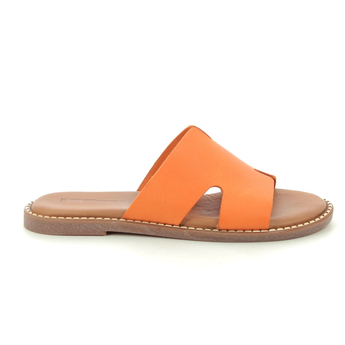 attribut Leopard Settle Tamaris Toffy 27135-24-606 Orange Leather Slide Sandals