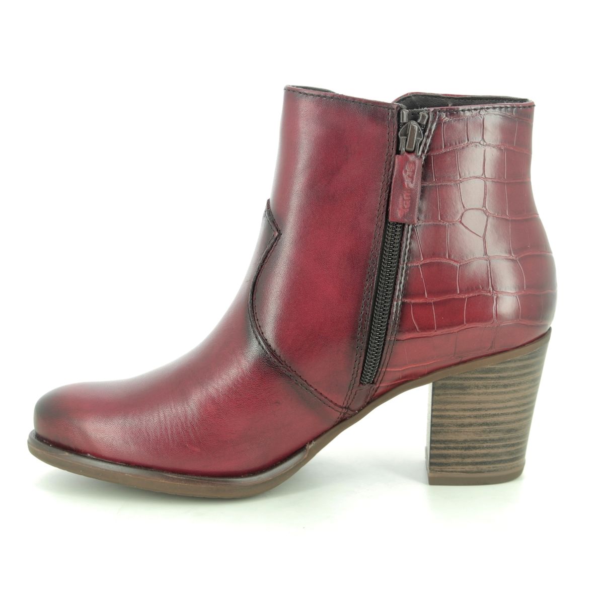 Tamaris Tora Red leather Womens Ankle Boots 25338-25-585